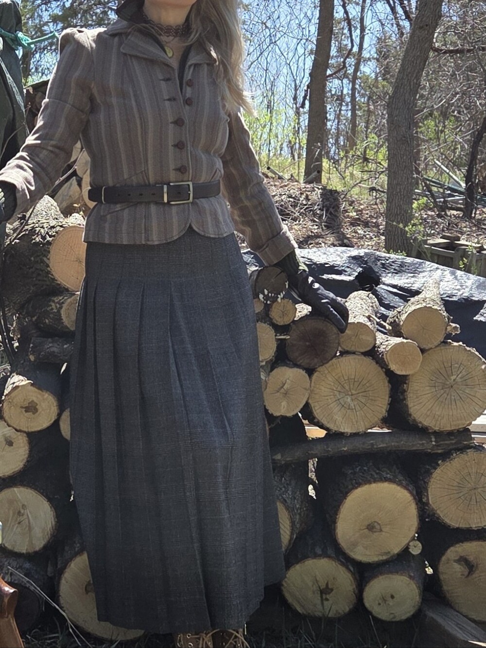 Urban Outfitters Jacket And Pleated Plaid Skirt